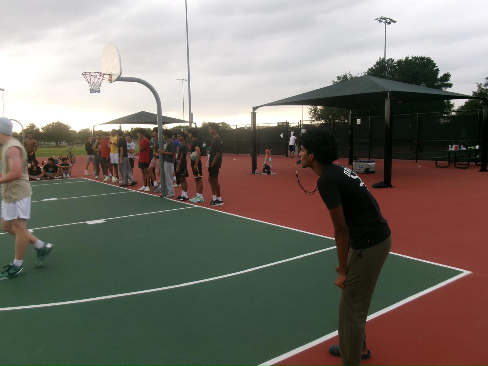 Coach running the lineup